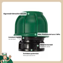 Flo Dop de teava pentru tevi PE 25 mm