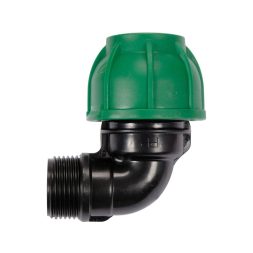 Flo Conector pentru tevi PE 90° 32 mm x 1" M
