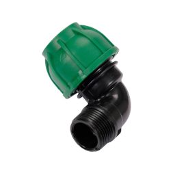Flo Conector pentru tevi PE 90° 32 mm x 1" M
