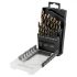 Graphite Set burghie pentru metal, 19 piese, 1-10 mm 124° HSS