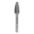 Graphite Cap de frezare cu arc ascutit 12x45 mm, carbura cu tija de 6 mm