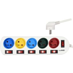 Lund Cablu prelungitor cu 5 prize 2 m