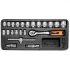 Neo Set de mufe 3/8", 22 piese, 6-24 mm, cu tava de atelier