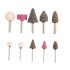 Top Tools Set de 10 piese de pietre de slefuit conice, pietre de ascutit pentru burghie