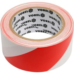 Vorel Banda de marcaj autoadeziva rosu/alb 48 mm x 33 m